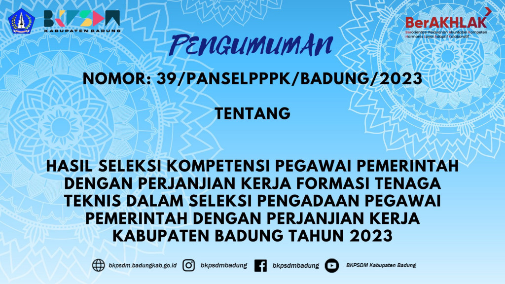 HASIL SELEKSI KOMPETENSI PEGAWAI PEMERINTAH DENGAN PERJANJIAN KERJA ...